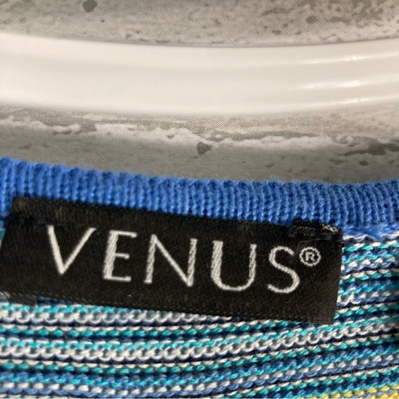 Venus Blue and Teal Striped Sweater Dress Size S - Picture 8 of 15